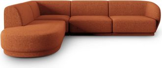 CXL by Christian Lacroix Sofá esquinero izquierdo 5 plazas de tejido chenilla terracota mezcla