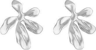 BEN ONI Polished Flower Petal Earrings in Silver at Nordstrom