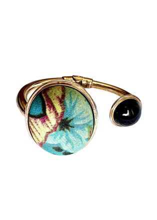 Etro Tapestry Gold Tone Bangle Bracelet