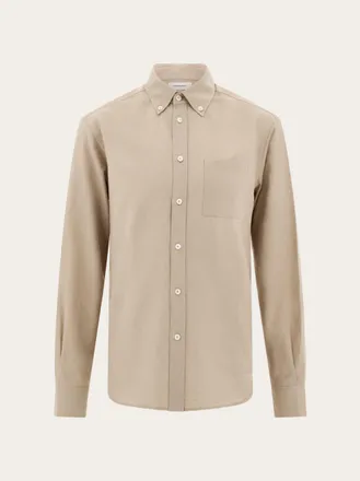 Ferragamo Men Ferragamo Monogram shirt Beige