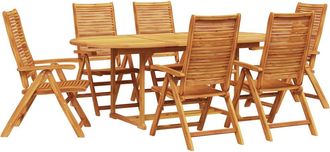 vidaXL Conjunto De Comedor De Jard&iacute;n 7 Uds. Marr&oacute;n Vidaxl