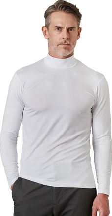 Lapasa Mock Neck Base Layer Top for Men Thermal Underwear Top Lightweight Long Sleeve T-Shirt M102, White, M