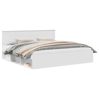 vidaXL Struttura Del Letto Bianco 200 X 200 Cm Pino Massello Vidaxl