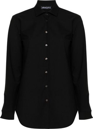 DRHOPE plain shirt - women - Spandex/Elastane/Wool/Polyester - 46 - Black