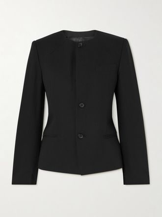 BETTTER Blazer Cropped In Lana Grain De Poudre - Nero