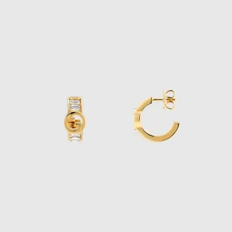Gucci Blondie Crystal Mini Earrings, Gold-toned metal, Gold-toned metal