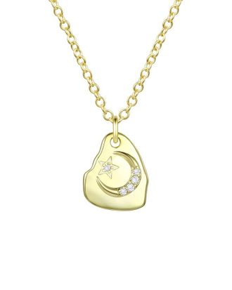 Rachel Glauber 14K Plated Cz Pendant Necklace