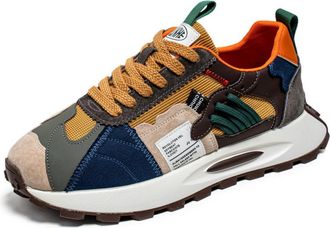 Generic Mens Lightweight Platform Sports Trend Versatile Low-top Casual Board Shoes, Khaki Green, 9.5-11.5