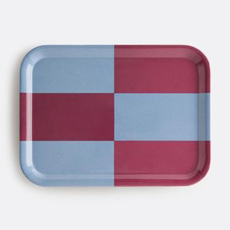 La Redoute Interieurs Tweekleurig dienblad met grafisch motief, maat L, TABAKA