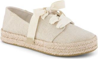 Toms Carolina Lace-Up Espadrille in Gold at Nordstrom, Size 7.5