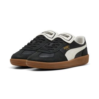 Puma Sneaker PUMA PALERMO PREMIUM, Damen, Gr. 42,5, weiss (puma schwarz, warm wei&szlig;), Leder, unifarben, Schuhe Sneaker