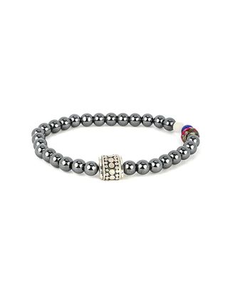 Jean Claude Silver Gemstone Crystal American Pride Stretch Bracelet