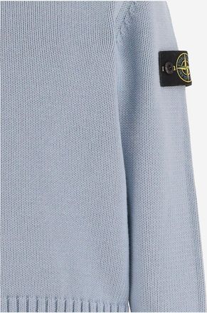 Stone Island Boys Girls Knit Sweater Dust Blue Cotton