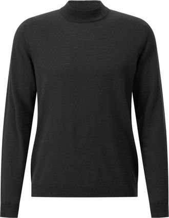 Roberto Collina Klassieke Wollen Trui met Opstaande Kraag - Heren - Coltruien - Zwart - 4XL - Wol - Truien & Vesten