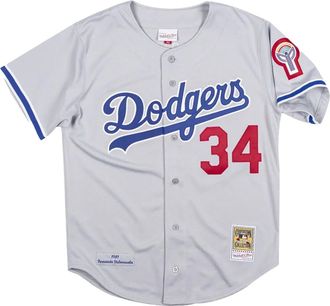 Mitchell & Ness Camicia MLB Dodgers 1981 Fernando Valenzuela - Grigio
