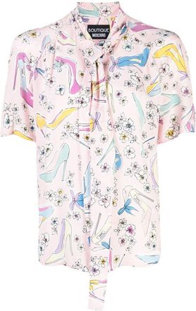 Moschino floral-print blouse - women - Silk - 46 - Pink