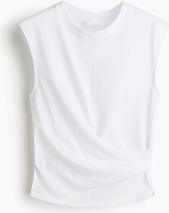 H&M Drapiertes Top - White