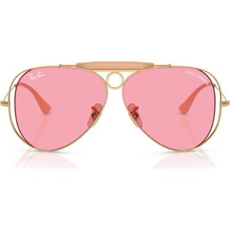 Ray-Ban 53mm Shooter Pilot Sunglasses in Arista /Pink at Nordstrom
