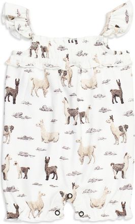 LOvedbaby Organic Cotton Bubble Romper in Llama at Nordstrom, Size 18-24M