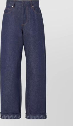 Fendi denim wide-leg trousers