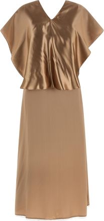 Fabiana Filippi Beige Viscose Midi Womens Dress