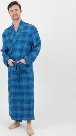 Leveret Mens Flannel Robe, 100% Cotton in Navy & Blue at Nordstrom, Size Xx-Large