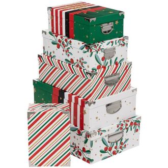 F&eacute;&eacute;ric Lights & Christmas Lote De 6 Cajas Rectangulares Impresas Atelier Des Lutins - Feeric Lights & Christmas