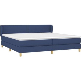 vidaXL Vidaxl - Cama Box Spring Con Colch&oacute;n Tela Azul 200x200 Cm