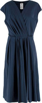Max Mara Weekend Navy Pleated Midi Dress Size XL
