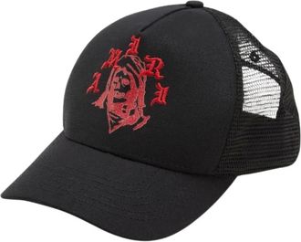Amiri Hats & Caps, male, Black, ONE SIZE, Reaper Trucker Hat