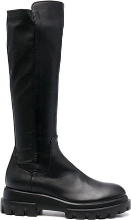 AGL Black Malika Leather Textured Low Boots