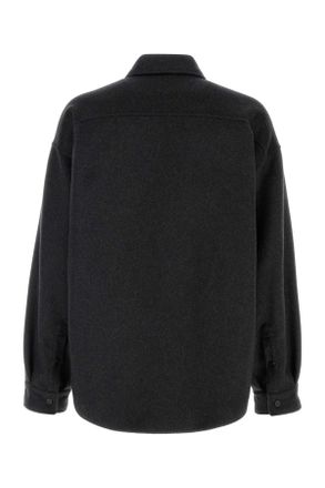 Balenciaga Mens Shirt Jacket Gray Wool