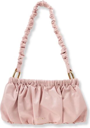 Marni Geplooide Leren Clutch - Dames - Tassen - Roze - Maat: ONE Size Leer