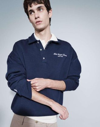 Polo Ralph Lauren felpa da infilare navy-blu navy