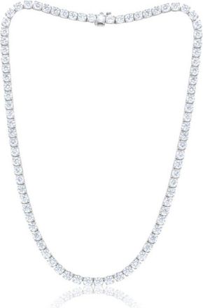 Diana M. Jewels 14kt white gold 43.14cts lab grown diamond straight line tennis necklace