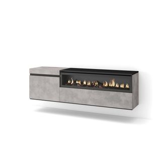 Skraut Home Skraut Home - Mueble Tv, Televisi&oacute;n, Muebles De Sal&oacute;n, Almacenaje, 150x45x35cm, Para Tv Hasta 65, Chimenea El&eacute;ctrica, Colgado, Suspendido, Estilo Mode