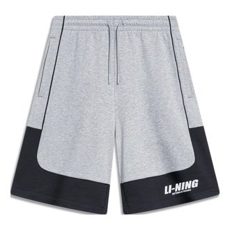 Li-Ning Graphic Color Block Shorts Grey Navy AKST599-1