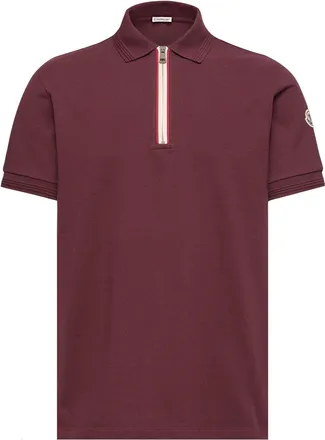 Moncler Moncler Tricolor-trimmed Cotton Polo Shirt, Men, Red, Size: 3xl