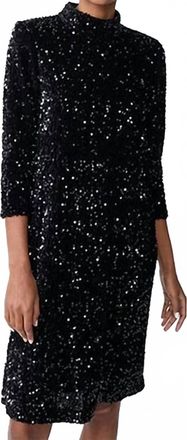 J.McLaughlin Sequin Shift Dress In Black