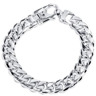 Pompeii3 Mens Cuban Link 14k Gold (94gram) or Platinum (152gram) 12mm Bracelet 8.5