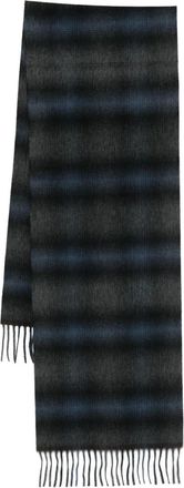 Begg x Co Geruite sjaal met franje - Grijs