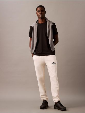 Calvin Klein Mens Archive Logo Fleece Jogger - White - 2XL