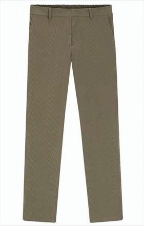 BOSS Textured Green Trousers With Hook-And-Eye Closure
