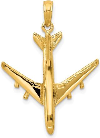 Diamond2Deal 14k Yellow Gold 3-D Jet Pendant