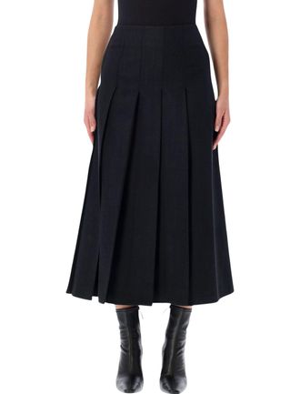 STUDIO NICHOLSON Asymmetric Pleated Midi Skirt