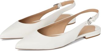 Lauren Ralph Lauren Londyn Nappa Leather Slingback Flat Womens Flat Shoes Snow White : 6 B - Medium