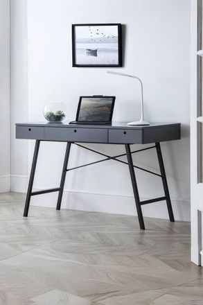 Julian Bowen Trianon 3 Drawer Desk in Grey