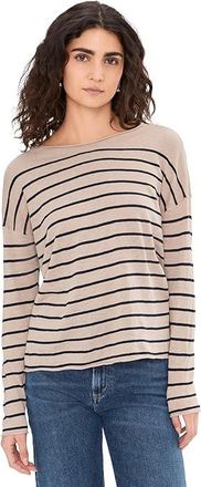 Eileen Fisher Organic Linen Cotton Jewel Neck Sweater Womens Sweater Ink : LG, Cotton/Linen