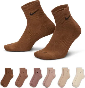 Nike Mens Everyday Plus Cushioned Training Ankle Socks (6 Pairs) in Multicolor | SX6899-904