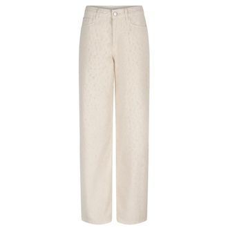Dante6 Distressed wide leg jeans in Butter Cream - Dames - Jeans - Beige - Maat: W25 Katoen